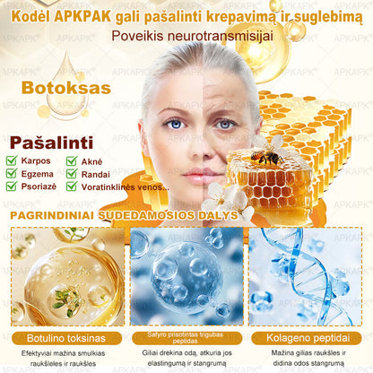 𝖠𝖯𝖪𝖠𝖯𝖪® 🐝 Kremas su bičių nuodu odos atstatymui 🐝 padeda spręsti odos problemas, tokias kaip: raukšlės, randai, pigmentinės dėmės, strijos, spuogai, psoriazė, egzema, odos pažeidimai, dirginimas, uždegimai ir kiti odos sutrikimai.